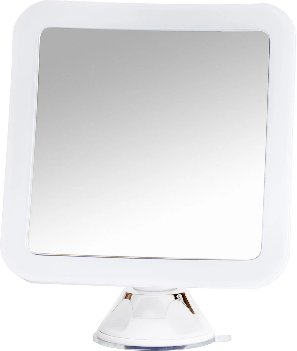 Vergroot Make Up En Scheer Spiegel Met LED Verlichting Vierkant - 10x Vegroting En Natuurlijk Licht Voor Cosmetica/Scheren/Epileren - 360° Graden Verstelbare Zuignap En Wandbevestiging