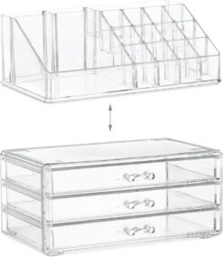 Relaxdays Make-up Organizer Klein - Stapelbaar - Sieradendoosje - Cosmetica - Opbergbox - Doorzichtig 33 Relaxdays Make-up Organizer Klein - Stapelbaar - Sieradendoosje - Cosmetica - Opbergbox - Doorzichtig -Cosmetica winkel 1044x1200