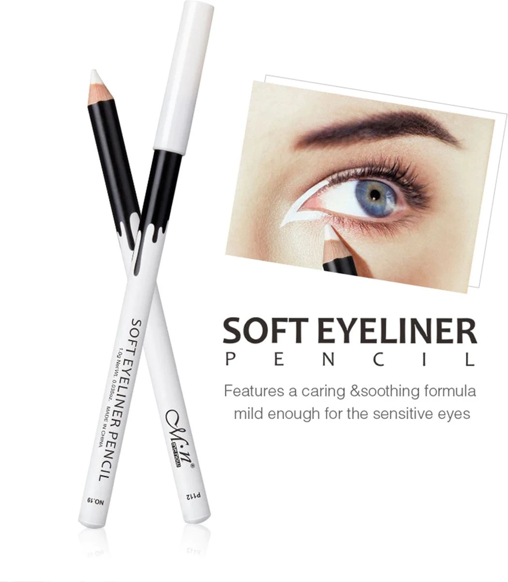 Witte Soft Eyeliner - 2 Stuks - Zachte Eyeliner - White Eyeliner - 2 Pieces - 1 Witte Soft Eyeliner - 2 Stuks - Zachte Eyeliner - White Eyeliner - 2 Pieces -