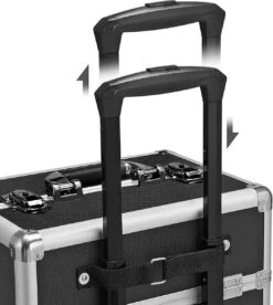XXL PRO Visagie Beauty Case Koffer Trolley - Nagelkoffer Op Wielen Voor Makeup Of Cosmetica - Grote Uitklapbare Opbergsysteem Nagel Styliste Kapster - Zwart -Cosmetica winkel 1075x1200 2