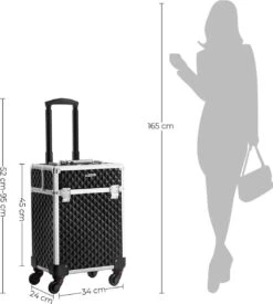 Cosmetische Koffer, Trolley, Make-up Case Met Handvat, 4 Universele Wielen, 4 Uitschuifbare Dienbladen, Make-up Tas, Voor Reizen, Zwart 15 Cosmetische Koffer, Trolley, Make-up Case Met Handvat, 4 Universele Wielen, 4 Uitschuifbare Dienbladen, Make-up Tas, Voor Reizen, Zwart -Cosmetica winkel 1077x1200 1