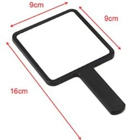 Merkloos Make-Up Spiegel / Handspiegel Met Handvat - Klein - Compact - Handzaam - 8,0 X 8,0 Cm Spiegeloppervlak - Oranje -Cosmetica winkel 1077x1200