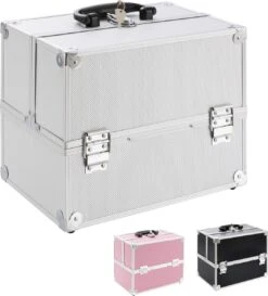 AREBOS Cosmetica Koffer - Beauty Case - Cosmetica Trolley - 15 L - Zilber -Cosmetica winkel 1084x1200 2