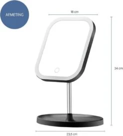 LYVION Make-up Spiegel Op Standaard Met LED / Met 3 Lichtkleuren / Make-up Spiegel / Make-up Standaard / Werkt Op 4 AAA-batterijen Of Micro USB Kabel / Touch - Zwart 10 LYVION Make-up Spiegel Op Standaard Met LED / Met 3 Lichtkleuren / Make-up Spiegel / Make-up Standaard / Werkt Op 4 AAA-batterijen Of Micro USB Kabel / Touch - Zwart -Cosmetica winkel 1086x1200 1