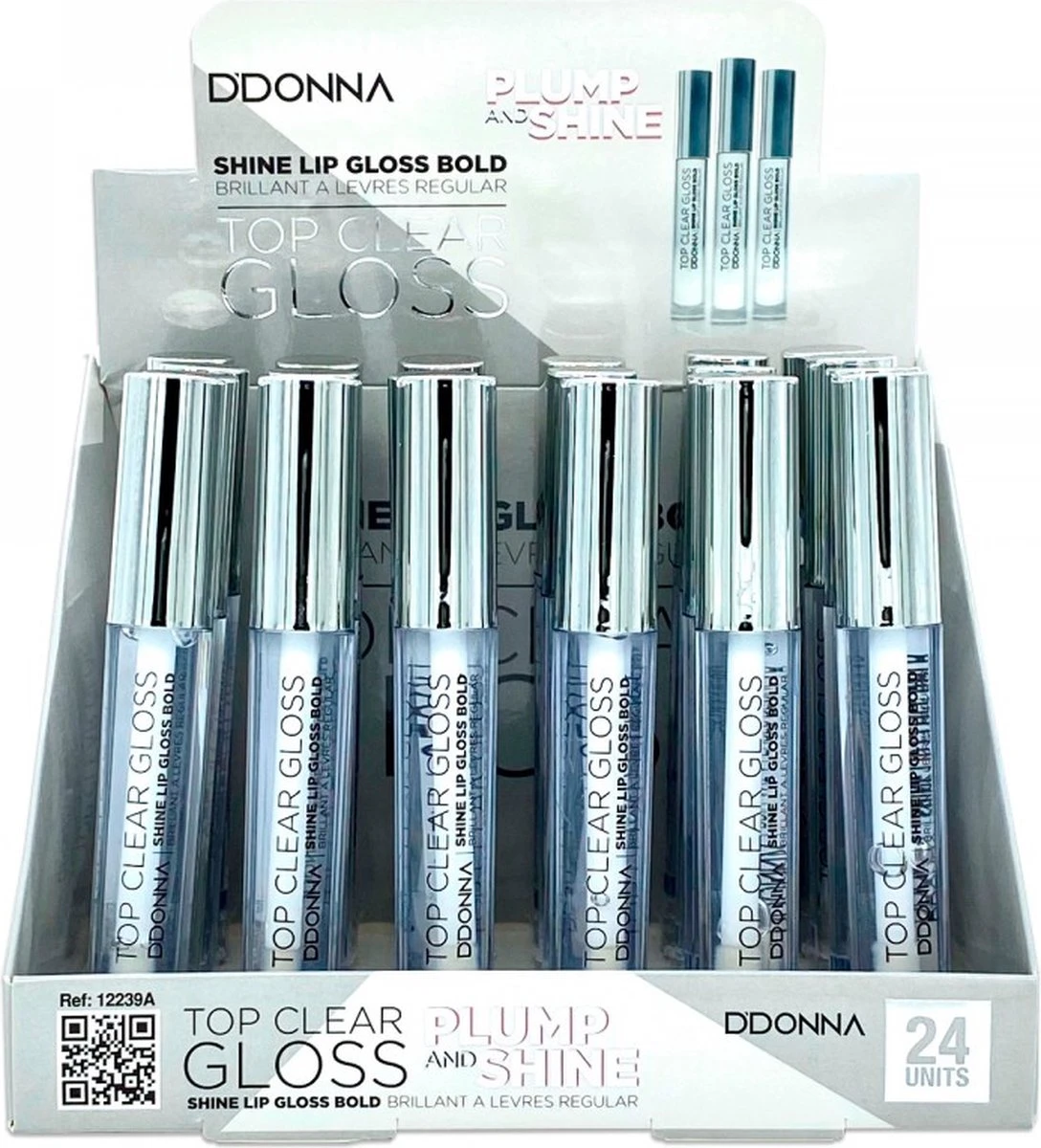 D'Donna - Top Clear Lip Gloss Plump And ShineTransparant - 1 Flesje Met 6 Gram Inhoud 4 D'Donna - Top Clear Lip Gloss Plump And ShineTransparant - 1 Flesje Met 6 Gram Inhoud - Afbeelding 4