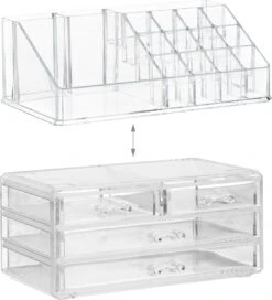 Relaxdays Make-up Organizer - Tweedelig - Cosmetica Opbergdoos - Transparant 32 Relaxdays Make-up Organizer - Tweedelig - Cosmetica Opbergdoos - Transparant -Cosmetica winkel 1088x1200 2