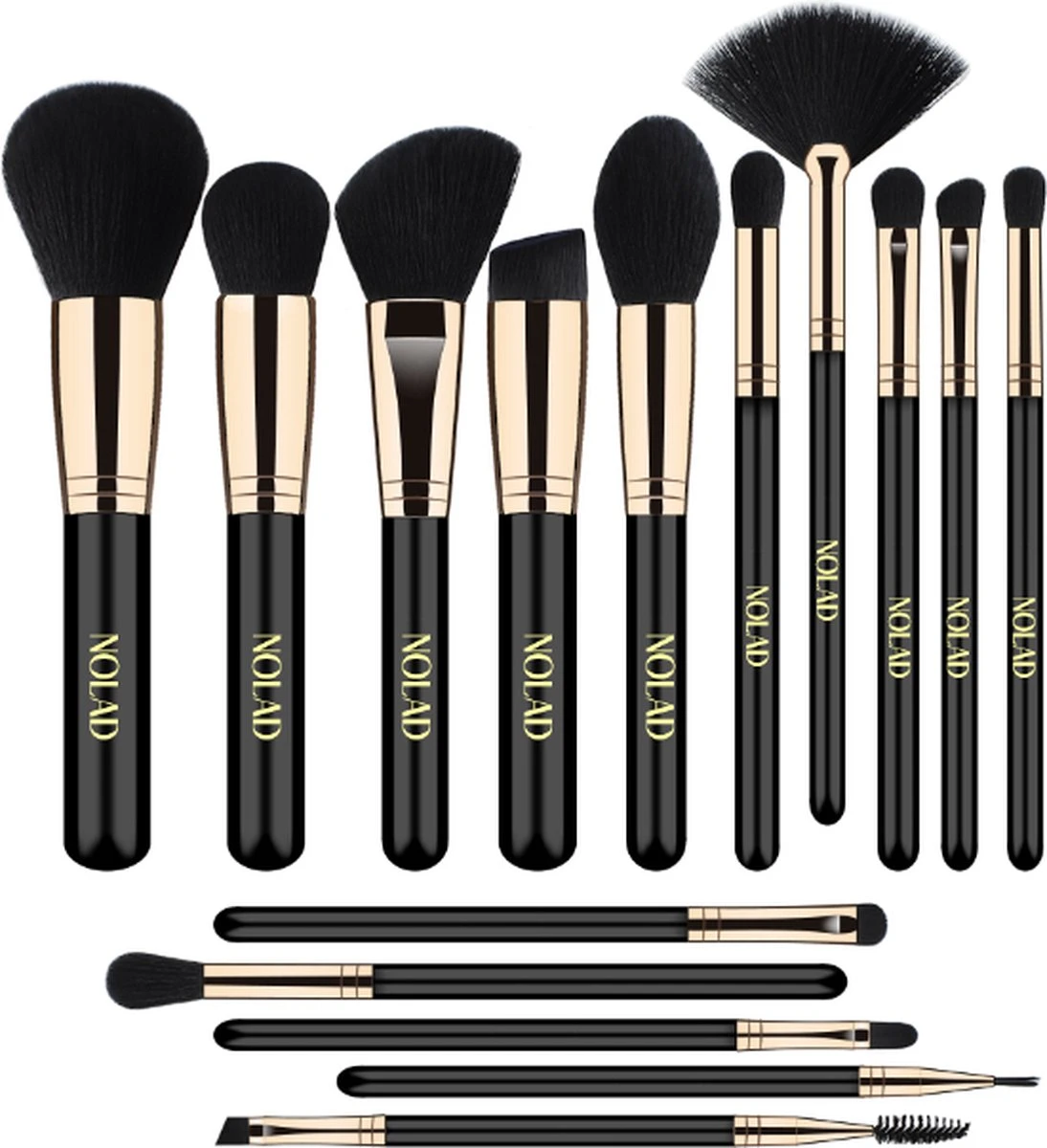 Nolad® - Make Up Kwasten Set - Professionele 15-delige Set - 100% VEGAN 2 Nolad® - Make Up Kwasten Set - Professionele 15-delige Set - 100% VEGAN - Afbeelding 2