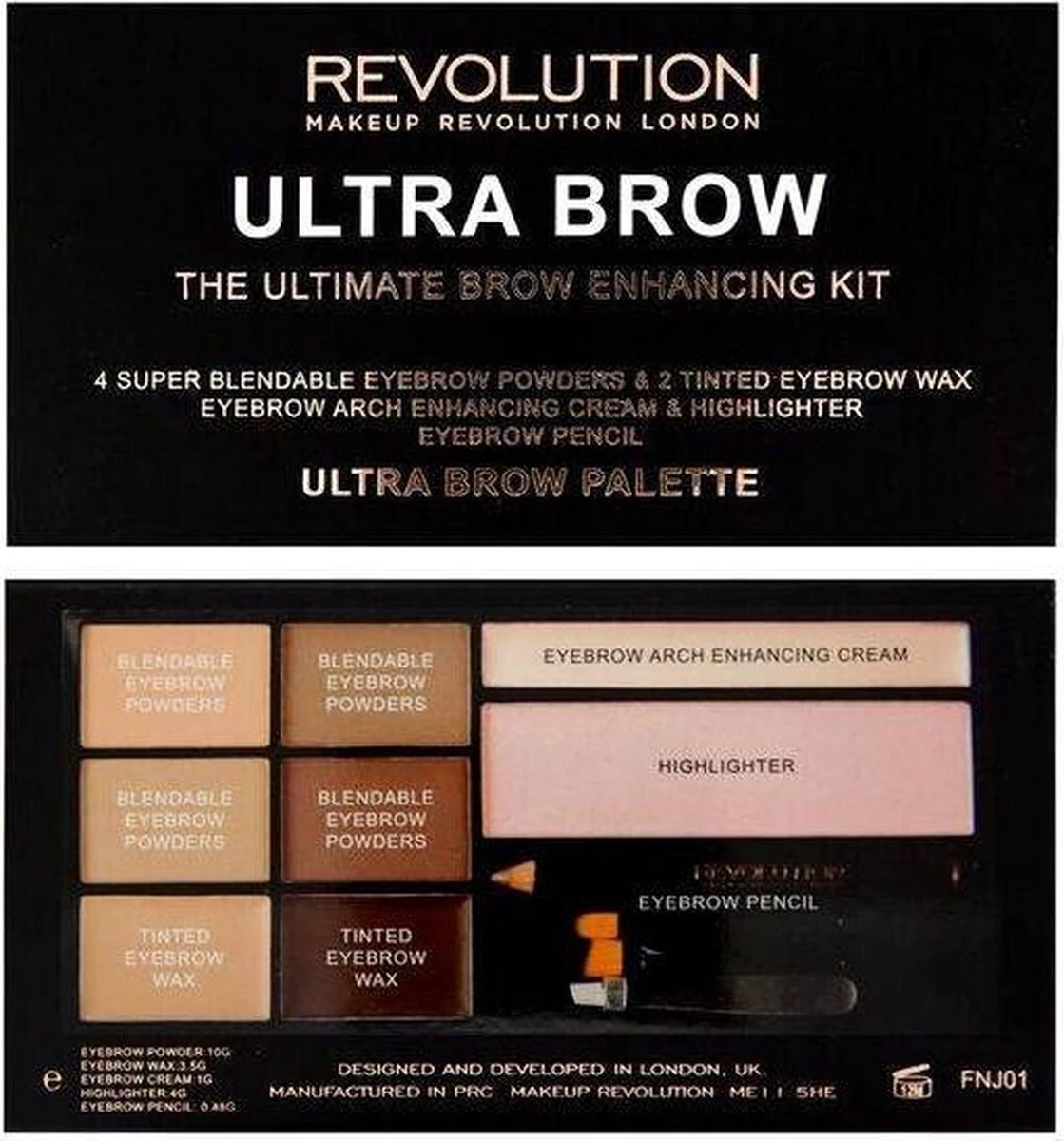 Makeup Revolution Ultra Brow The Ultimate Brow Enhancing Kit - Fair To Medium 3 Makeup Revolution Ultra Brow The Ultimate Brow Enhancing Kit - Fair To Medium - Afbeelding 3