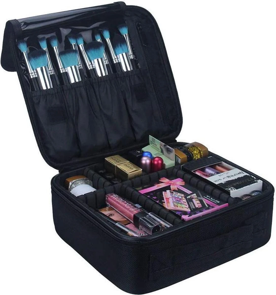 Cosmetica Koffer - Make-up Koffer Met Verstelbare Vakken - Visagie En Nagelstyliste Beauty Koffer - 26x23x9CM 14 Cosmetica Koffer - Make-up Koffer Met Verstelbare Vakken - Visagie En Nagelstyliste Beauty Koffer - 26x23x9CM - Afbeelding 14