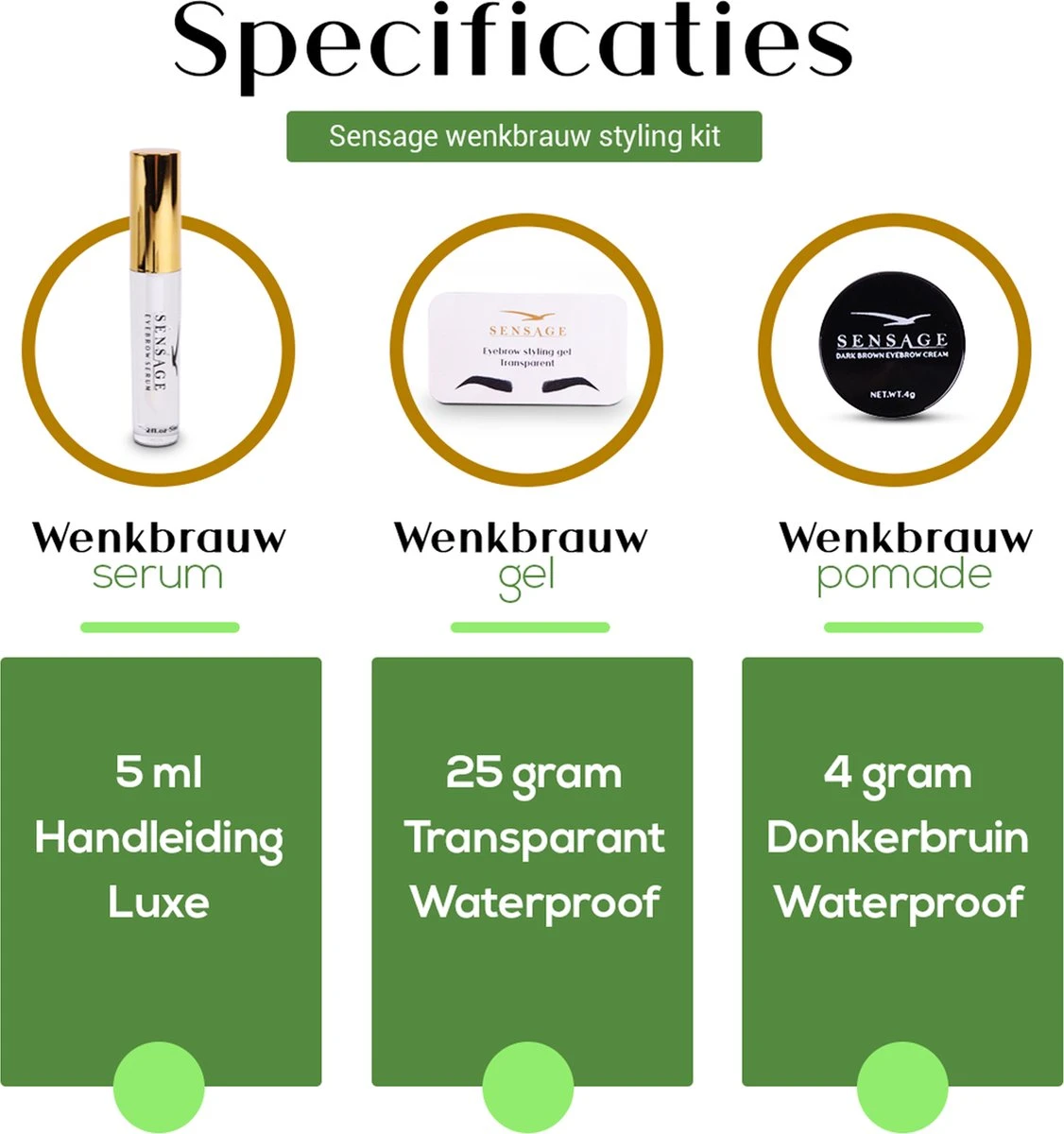 Sensage Wenkbrauwgel Set | Brow Soap | Pomade Donkerbruin | Wenkbrauw Serum | Wenkbrauw Borstel 3 Stuks 6 Sensage Wenkbrauwgel Set | Brow Soap | Pomade Donkerbruin | Wenkbrauw Serum | Wenkbrauw Borstel 3 Stuks - Afbeelding 6