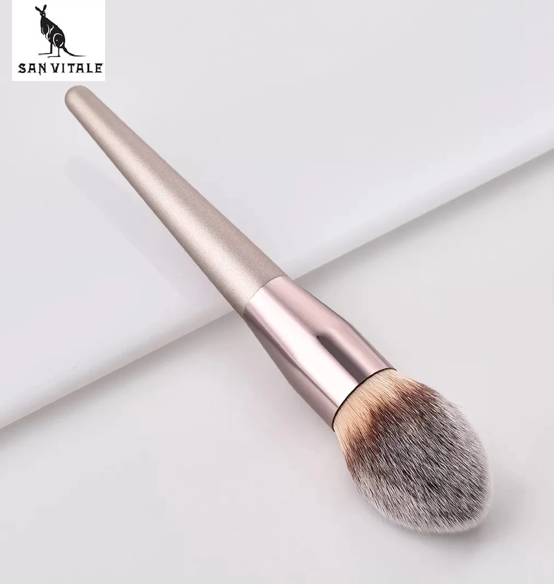 San Vitale® - Luxe Professionele Make Up Kwasten Set - Make Up Brush - Vegan Penselen - Inclusief Pouch - Make Up Pouch Met 10-delig Penselen Set - Champagne/goud 5 San Vitale® - Luxe Professionele Make Up Kwasten Set - Make Up Brush - Vegan Penselen - Inclusief Pouch - Make Up Pouch Met 10-delig Penselen Set - Champagne/goud - Afbeelding 5