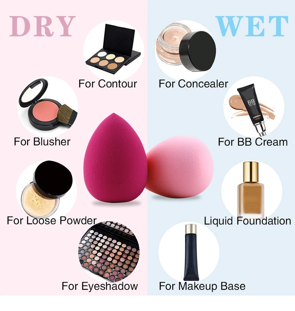 PD® - Make-up Spons - 2 Stuks - Roze - Beauty Blender - Blender Spons Voor Make-up - Foundation Blender - Make-up Ei 5 PD® - Make-up Spons - 2 Stuks - Roze - Beauty Blender - Blender Spons Voor Make-up - Foundation Blender - Make-up Ei - Afbeelding 5