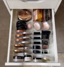 Jumanah® Collections "Sorted" - Large - Set A - Make Up Organizer Ladeverdeler Transparant Acryl- Ikea Alex 5 Ladeblok