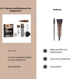 2 In 1 - Henna Wenkbrauwverf En Wimperverf - Bruin - Henna Brows - DIY Henna Brows Kit - Starterspakket -Cosmetica winkel 1152x1200