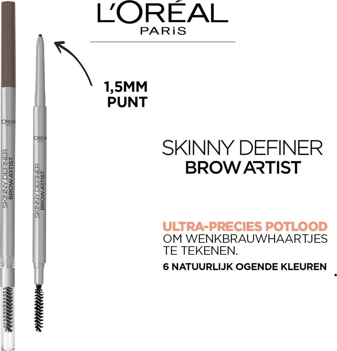 L’Oréal Paris Brow Artist Skinny Definer Wenkbrauwpotlood - 105 Brunette - Ultradun 7 L’Oréal Paris Brow Artist Skinny Definer Wenkbrauwpotlood - 105 Brunette - Ultradun - Afbeelding 7