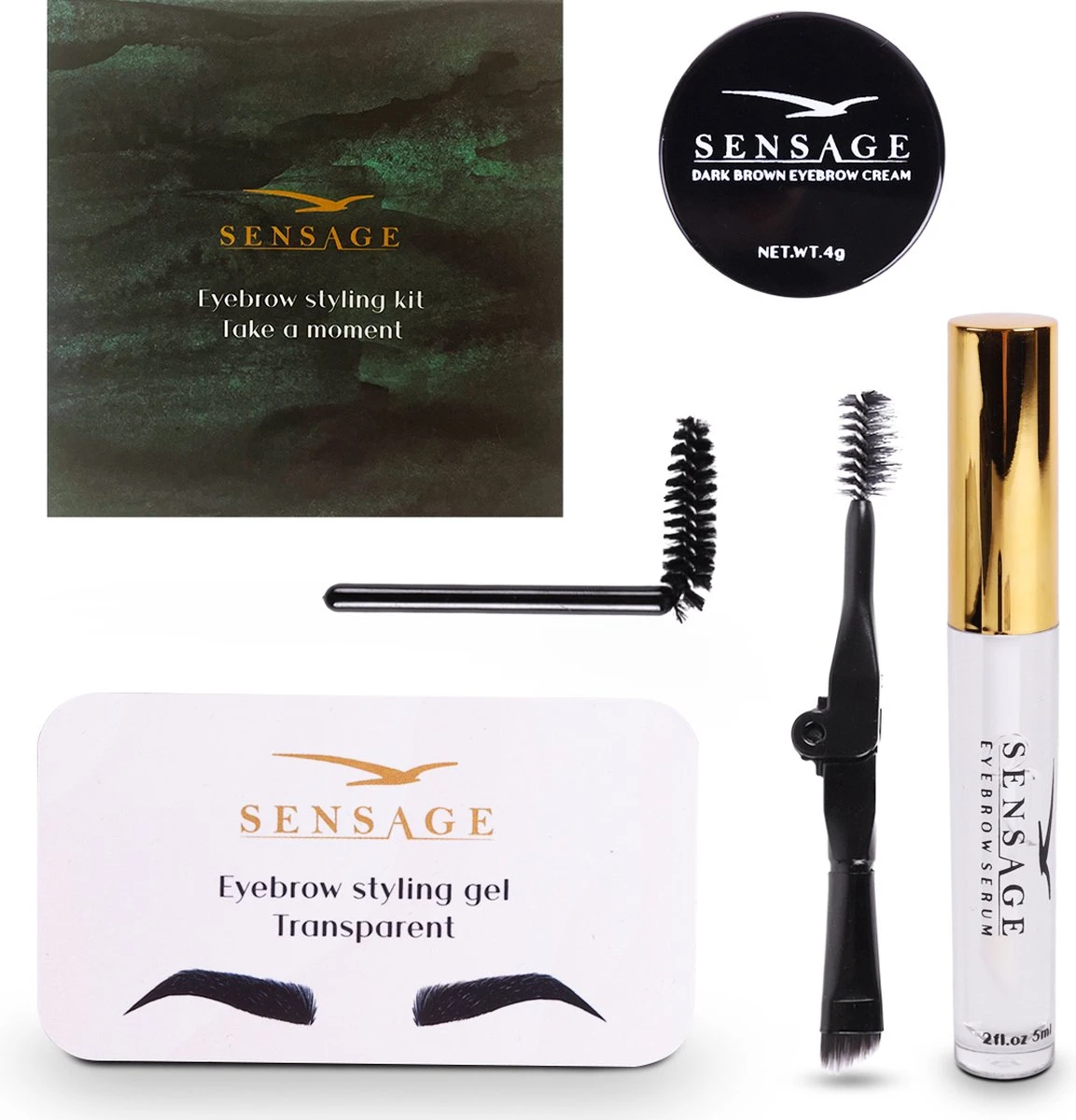 Sensage Wenkbrauwgel Set | Brow Soap | Pomade Donkerbruin | Wenkbrauw Serum | Wenkbrauw Borstel 3 Stuks 1 Sensage Wenkbrauwgel Set | Brow Soap | Pomade Donkerbruin | Wenkbrauw Serum | Wenkbrauw Borstel 3 Stuks