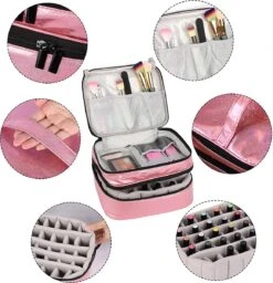 YONO Nagellak Tas - Nagelkoffer Beautycase - Cosmetica Koffer - Manicure Organizer - Roze 7 YONO Nagellak Tas - Nagelkoffer Beautycase - Cosmetica Koffer - Manicure Organizer - Roze -Cosmetica winkel 1160x1200 2