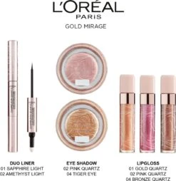 L’Oréal Paris Gold Mirage Oogschaduw - 02 Pink Quartz - Roze - Limited Edition - Shine Mirage Eye Schadow -Cosmetica winkel 1165x1200 1