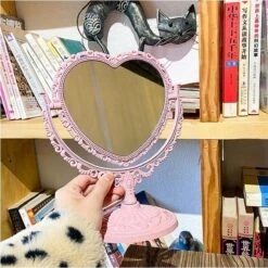 Kawaii Roze Makeup Spiegel - Hart Spiegel - Dubbelzijdig - Makeup Mirror -Cosmetica winkel 1198x1200 37