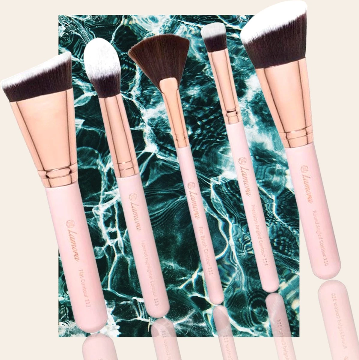 Lamora Make-up Kwasten Set - Contour - Lamora Proffecioneel - 5 Delig Kwasten In Luxe Koker 1 Lamora Make-up Kwasten Set - Contour - Lamora Proffecioneel - 5 Delig Kwasten In Luxe Koker