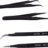 Vetus - Wimper Pincetten Set (2 Stuks) - Zwart - Tweezers - Pincetset - Wimperextensions - ESD-12 - ESD-15