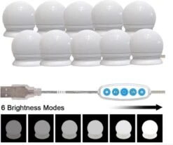 Jumalu Hollywood Spiegellampen – Spiegelverlichting Met 10 LED Lampen – Dimbare Make Up Spiegel Lamp – 4 Meter Kabel -Cosmetica winkel 1200x1005 4