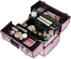 Homeza® Cosmetica Koffer - Make-up Doos - Visagie Koffer - Roze-Zilver 11 Homeza® Cosmetica Koffer - Make-up Doos - Visagie Koffer - Roze-Zilver -Cosmetica winkel 1200x1010