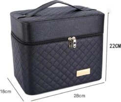 Confibel Make Up Koffer - Uitklapbaar - 5 Opbergbakken - Met Spiegel - Zwart -Cosmetica winkel 1200x1011 2