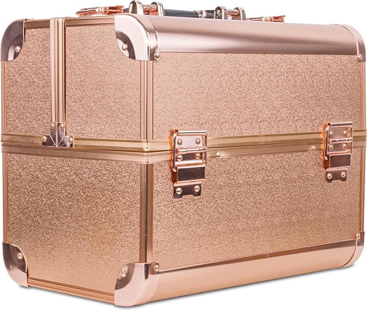 Aluminium Koffer Rosé Gold Met Opbergvakken 1 Aluminium Koffer Rosé Gold Met Opbergvakken