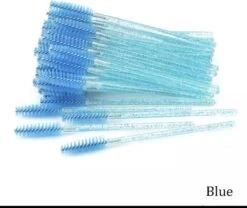 Wegwerp Wimper En Wenkbrauw Borsteltjes - Mascara Borsteltjes - 10 Stuks - Blauw