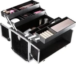 A.T. Shop Cosmeticakoffer, Make-up Koffer, Beauty Case, Bewaren Van Make-up, Nagellak. Zwart -Cosmetica winkel 1200x1016