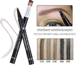 Wenkbrauw Microblade Pen - Tattoo - BRUIN 03 - Watervaste Microblading Wenkbrauwpen - Eyebrow Tattoo Pen - Make Up - 4 Punts Pen -Cosmetica winkel 1200x1026 6
