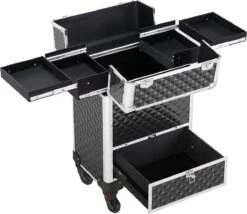 Monkey's Aluminium Kapperskoffer - Zwart - Beauty Case - Cosmeticakoffer - Make-upkoffer - Trolley - 360 Graden Wielen - 34 X 24 X 55.5 Cm -Cosmetica winkel 1200x1039 2