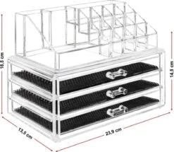 Merkloos Make-up Organizer, Make Up Opberger, 3 Laden, Opbergdoos, Make-up Bewaardoos -Cosmetica winkel 1200x1043 2