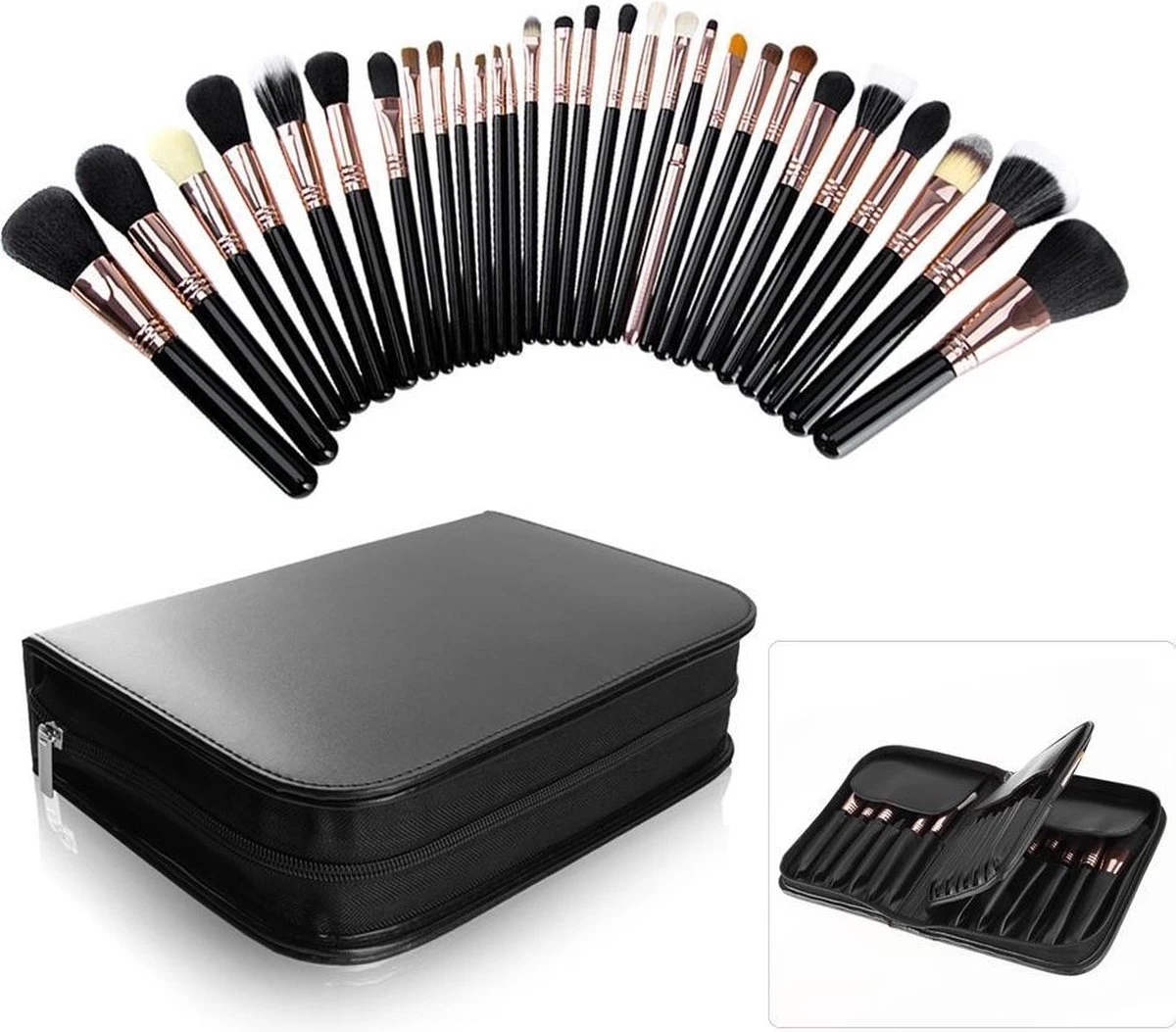 Evvie Professionele 29-delige Make-up Kwasten Set Deluxe Visagie Kwastenset 2 Evvie Professionele 29-delige Make-up Kwasten Set Deluxe Visagie Kwastenset - Afbeelding 2