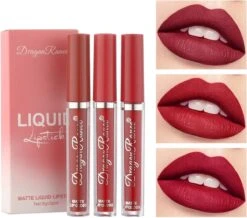 Lippenstift - Lippenstift Langhoudend - Matte Lippenstift - Set Van 3 - Vloeibare Lippenstif