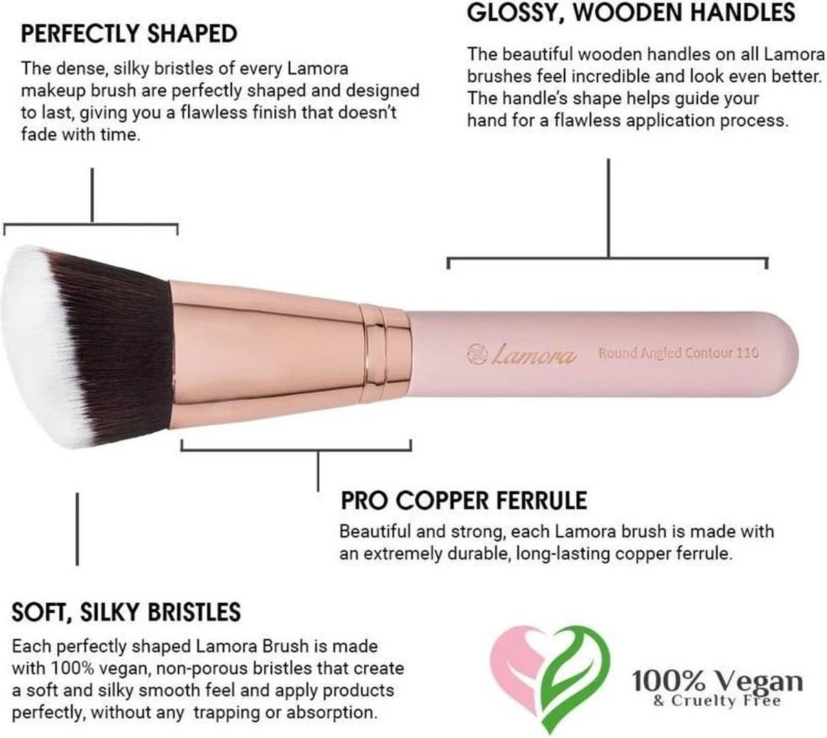 Lamora Make-up Kwasten Set - Contour - Lamora Proffecioneel - 5 Delig Kwasten In Luxe Koker 5 Lamora Make-up Kwasten Set - Contour - Lamora Proffecioneel - 5 Delig Kwasten In Luxe Koker - Afbeelding 5