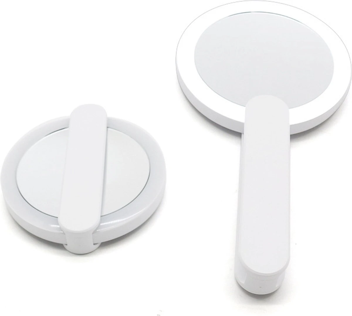 Merkloos Make Up Spiegel Met Led Verlichting - Verzorging Spiegel - Luxe Handspiegel - Zakspiegel - Sterke Handvat -Wit 1 Merkloos Make Up Spiegel Met Led Verlichting - Verzorging Spiegel - Luxe Handspiegel - Zakspiegel - Sterke Handvat -Wit