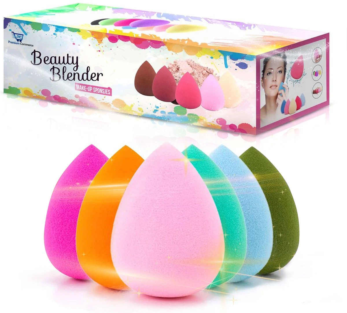 Beauty Blender - Make-up Sponsjes - Spons - 6 Stuks - Zacht & Perfecte Vorm! 1 Beauty Blender - Make-up Sponsjes - Spons - 6 Stuks - Zacht & Perfecte Vorm!