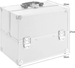 AREBOS Cosmetica Koffer - Beauty Case - Cosmetica Trolley - 15 L - Zilber -Cosmetica winkel 1200x1088 3