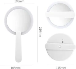 Merkloos Make Up Spiegel Met Led Verlichting - Verzorging Spiegel - Luxe Handspiegel - Zakspiegel - Sterke Handvat -Wit 12 Merkloos Make Up Spiegel Met Led Verlichting - Verzorging Spiegel - Luxe Handspiegel - Zakspiegel - Sterke Handvat -Wit -Cosmetica winkel 1200x1091 3