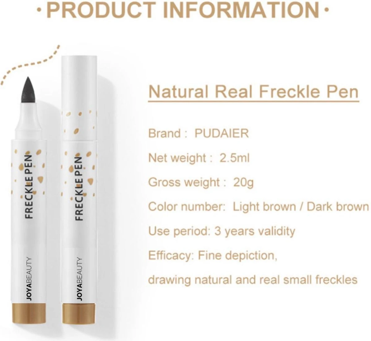 Joya Beauty® Sproetjes Pen | Freckle Pen | Kleur 1: Licht Bruin 5 Joya Beauty® Sproetjes Pen | Freckle Pen | Kleur 1: Licht Bruin - Afbeelding 5