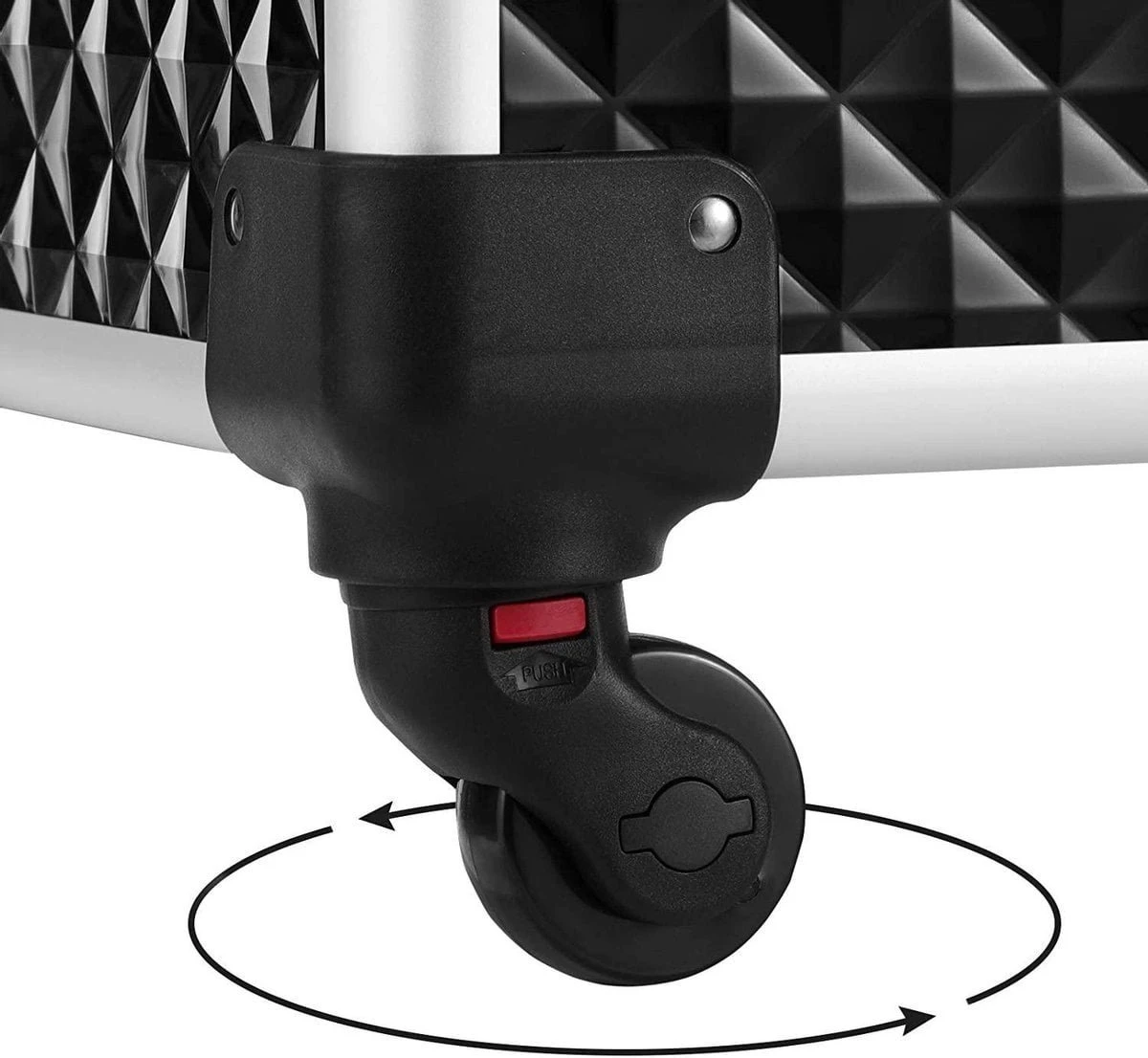 Cosmetische Koffer, Trolley, Make-up Case Met Handvat, 4 Universele Wielen, 4 Uitschuifbare Dienbladen, Make-up Tas, Voor Reizen, Zwart 6 Cosmetische Koffer, Trolley, Make-up Case Met Handvat, 4 Universele Wielen, 4 Uitschuifbare Dienbladen, Make-up Tas, Voor Reizen, Zwart - Afbeelding 6