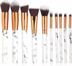 Professionele Make-up Kwasten - Poederkwast- Penseel Kwast- Oogschaduw Kwast - Bronzer Kwast -Foundation Kwast- Kabuki Kwasten- Contouren -make-up Borstels 10-delig