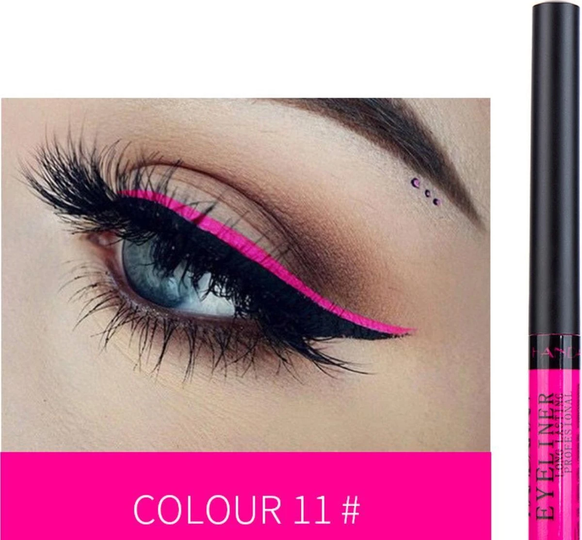 Handaiyan Liquid Eyeliner – 12 Verschillende Kleuren - Make Up – Set - Kleur - Cadeau - Kleuren - Waterproof & Langhoudend 9 Handaiyan Liquid Eyeliner – 12 Verschillende Kleuren - Make Up – Set - Kleur - Cadeau - Kleuren - Waterproof & Langhoudend - Afbeelding 9