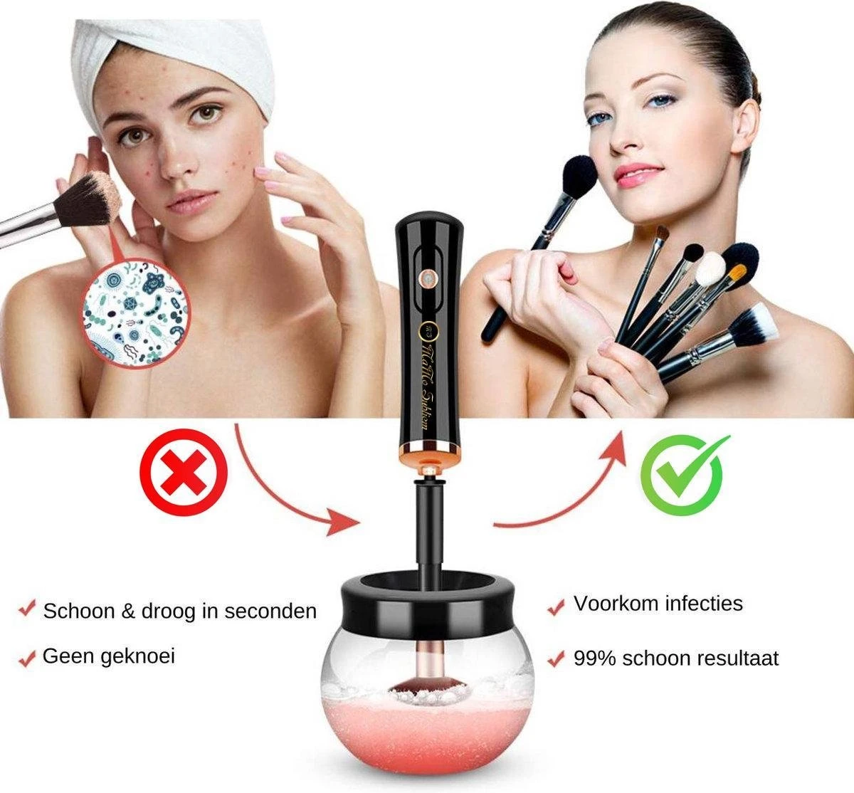 MaMo Subliem - Elektrische Make Up Kwasten Reiniger - Cadeau Tip - Brush Cleaner - Make-up Borstel Reiniger - Make Up Kwasten Reiniger - Wassen - Föhnen - Hygiëne - Make-up Kwastenreiniger 2 MaMo Subliem - Elektrische Make Up Kwasten Reiniger - Cadeau Tip - Brush Cleaner - Make-up Borstel Reiniger - Make Up Kwasten Reiniger - Wassen - Föhnen - Hygiëne - Make-up Kwastenreiniger - Afbeelding 2