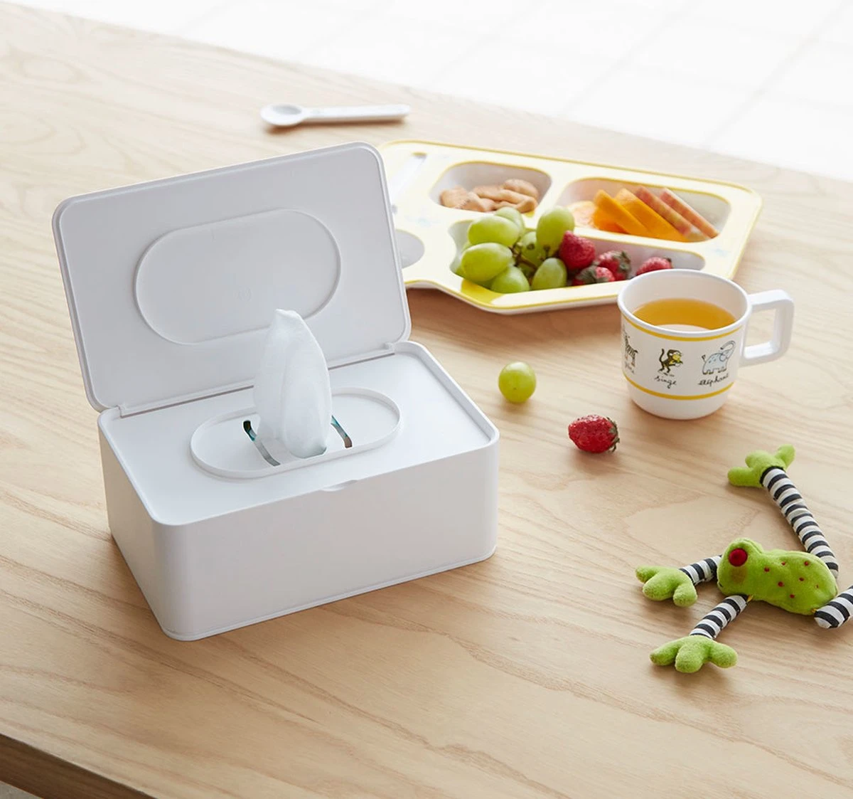 Yamazaki Bakje Voor Vochtige Doekjes - Wit - Met Deksel 4 Yamazaki Bakje Voor Vochtige Doekjes - Wit - Met Deksel - Afbeelding 4