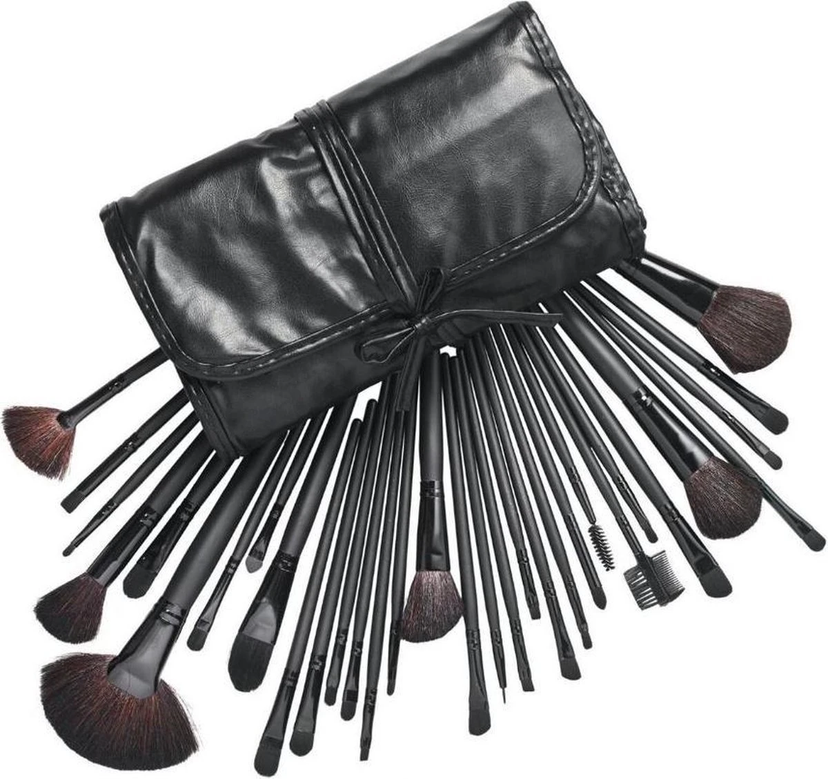 Evvie Professionele Make-up Kwasten In Luxe Etui - Kwastenset - Zwart - 32 Stuks 1 Evvie Professionele Make-up Kwasten In Luxe Etui - Kwastenset - Zwart - 32 Stuks