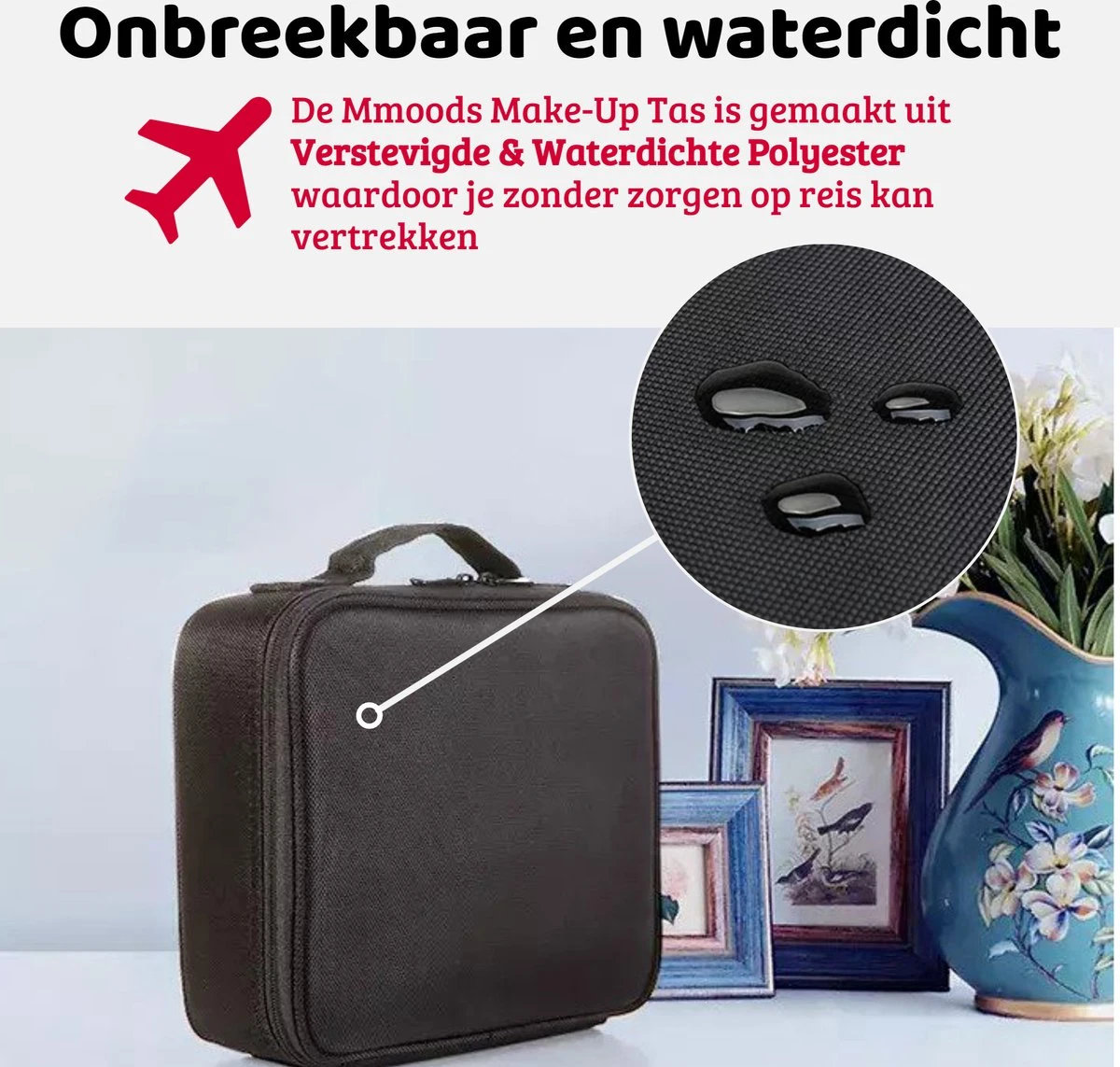 Mmoods Make-up Koffer – Make Up Tas Reizen – Makeup Organizer Verstelbaar -Beautycase Waterdicht – Make-up Tasje Voor Onderweg – Toilettas Voor Cosmetica Zwart 2 Mmoods Make-up Koffer – Make Up Tas Reizen – Makeup Organizer Verstelbaar -Beautycase Waterdicht – Make-up Tasje Voor Onderweg – Toilettas Voor Cosmetica Zwart - Afbeelding 2