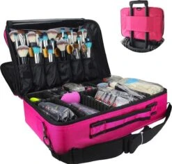 Cosmetica Koffer - Make-up Koffer Met Verstelbare Vakken - Visagie En Nagelstyliste Beauty Koffer - 40x30x14CM - Roze 15 Cosmetica Koffer - Make-up Koffer Met Verstelbare Vakken - Visagie En Nagelstyliste Beauty Koffer - 40x30x14CM - Roze -Cosmetica winkel 1200x1146 4